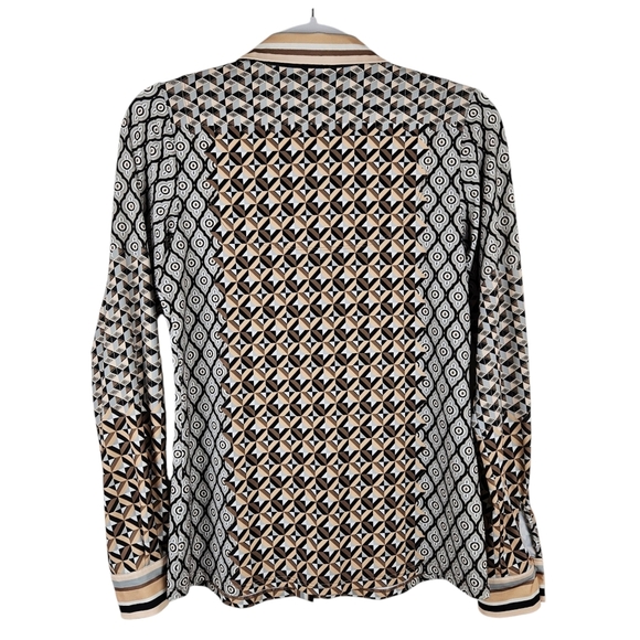 Hale Bob Long Sleeve Button Down Contemporary Luxury Top XS - Picture 4 of 10